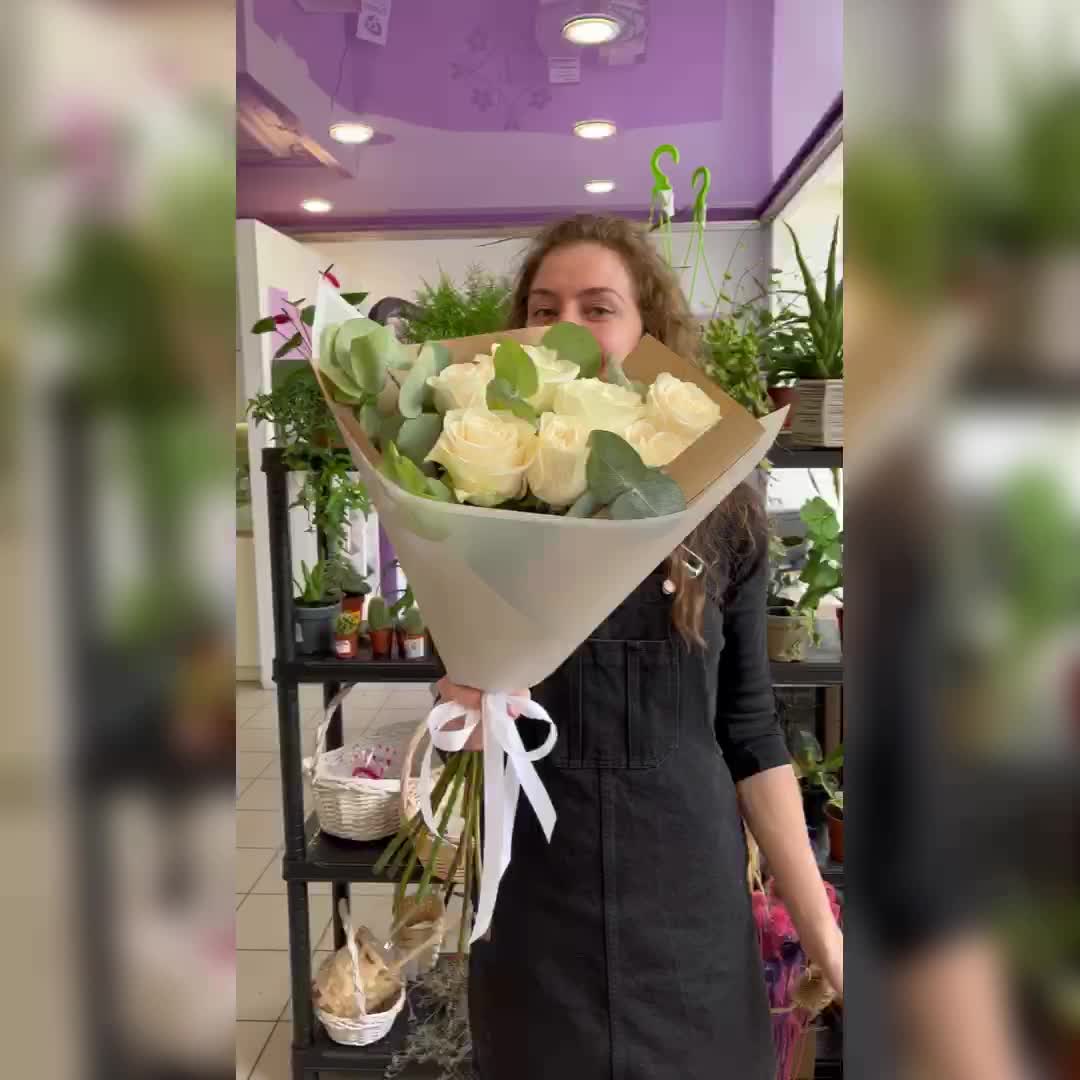 Белые розы, 7 штучек «Нежность»